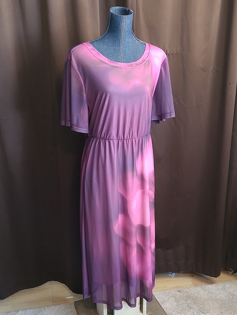 BloomChic Pink And Purple Gradient MaxiDress
